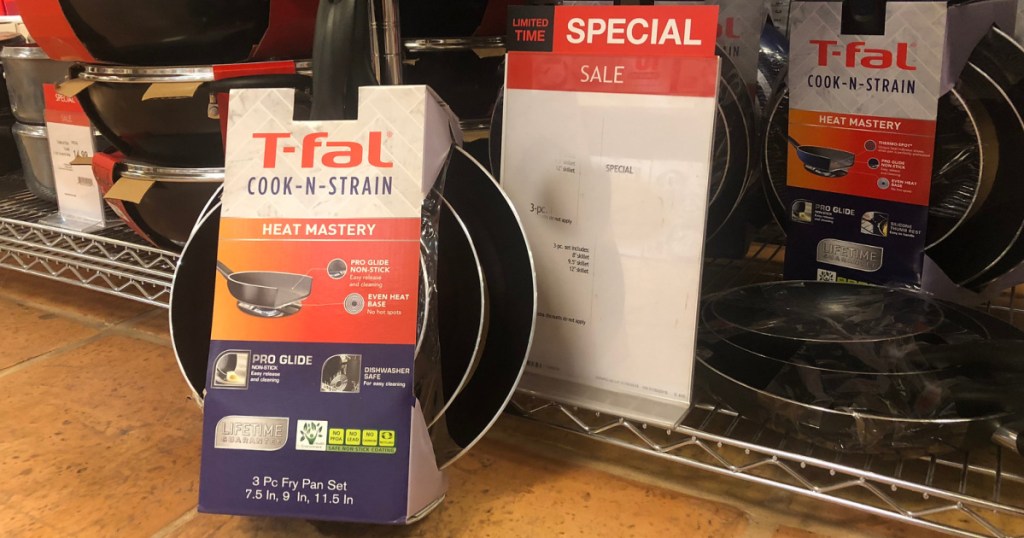 t-fal 3 piece frying pan set at macys