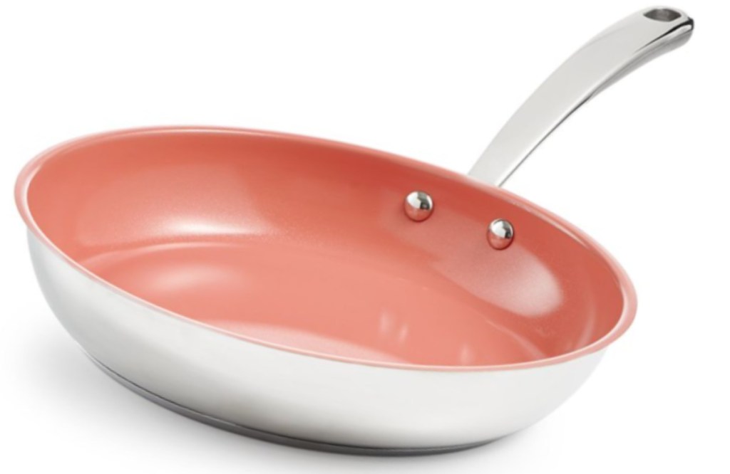 martha stewart ceramic coated frying pan coral