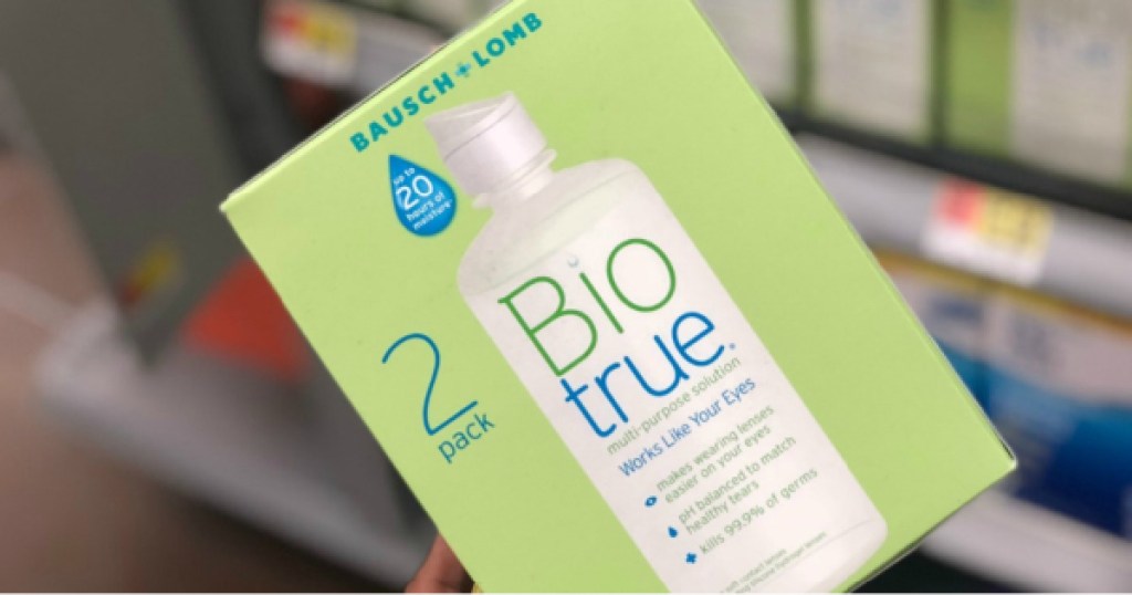 bausch + lomb biotrue contact solution in hand in store