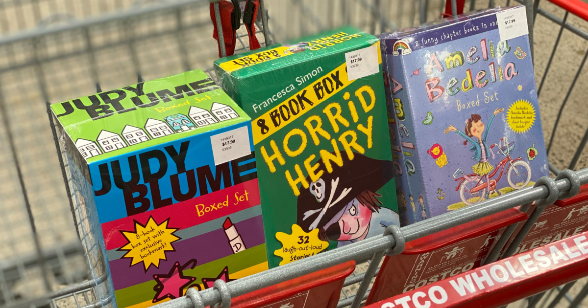 three childrens book sets in costco cart