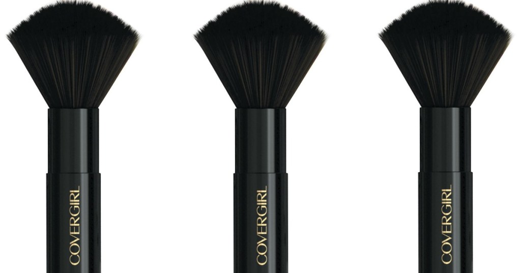 three CoverGirl makeup brushes