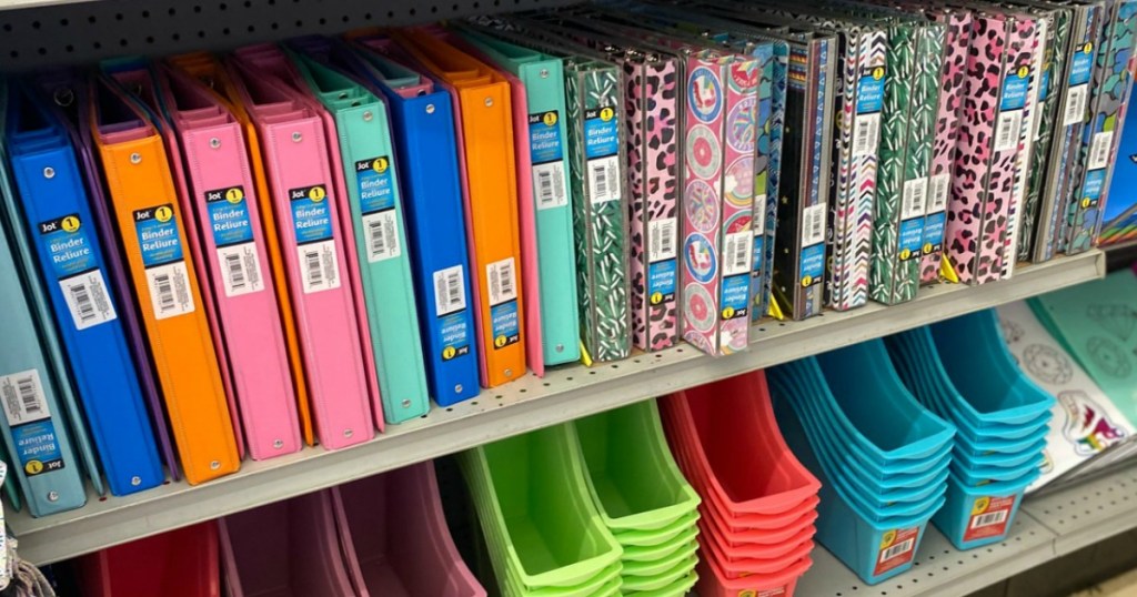 Dollar Tree notebooks on store shelf