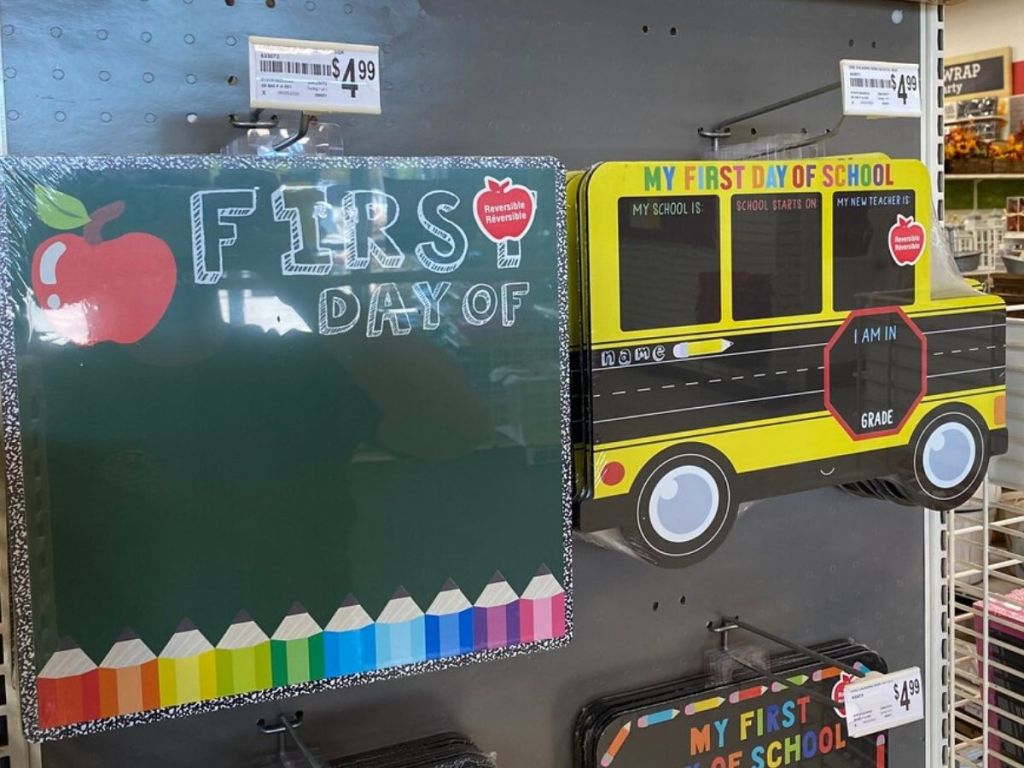 two chalkboards for the first day of school