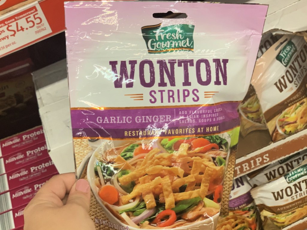 Fresh Gourmet Wonton Strips Garlic Ginger at ALDI