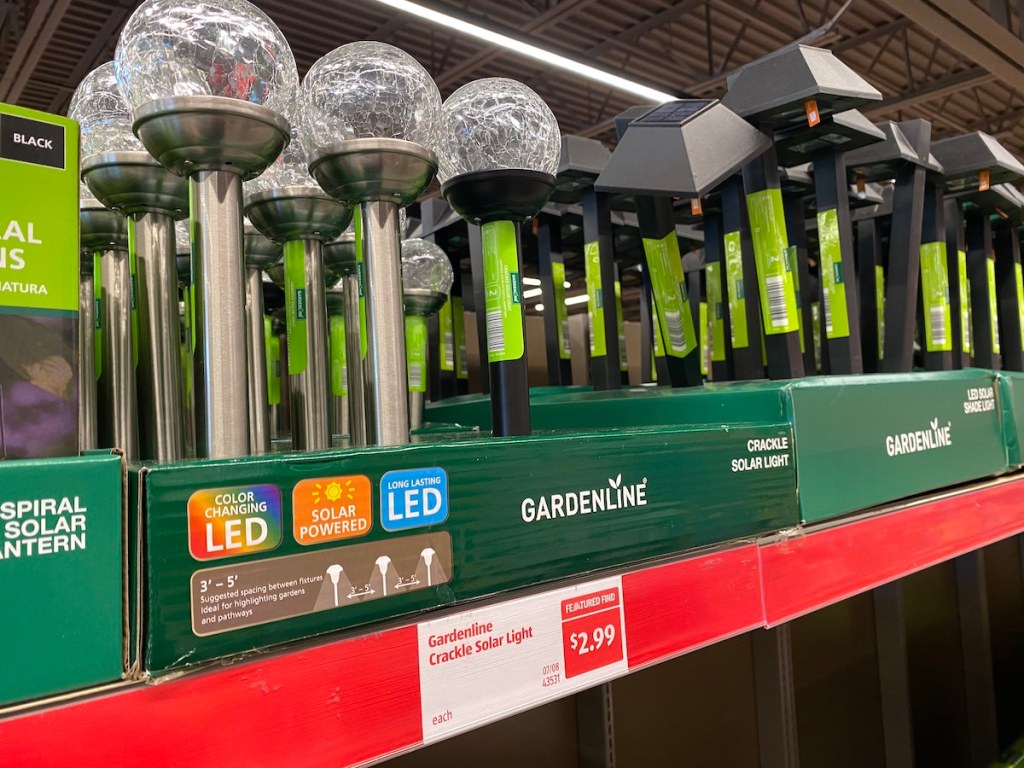 multiple round grackle solar lights at aldi