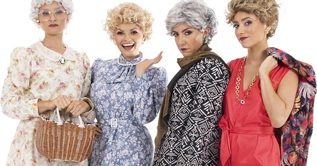 group of women in Golden Girls Halloween costumes