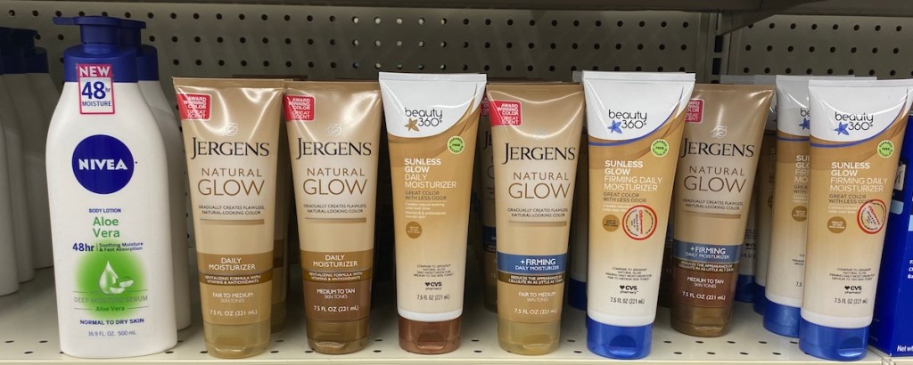 Jergens Natural Glow products on shelf