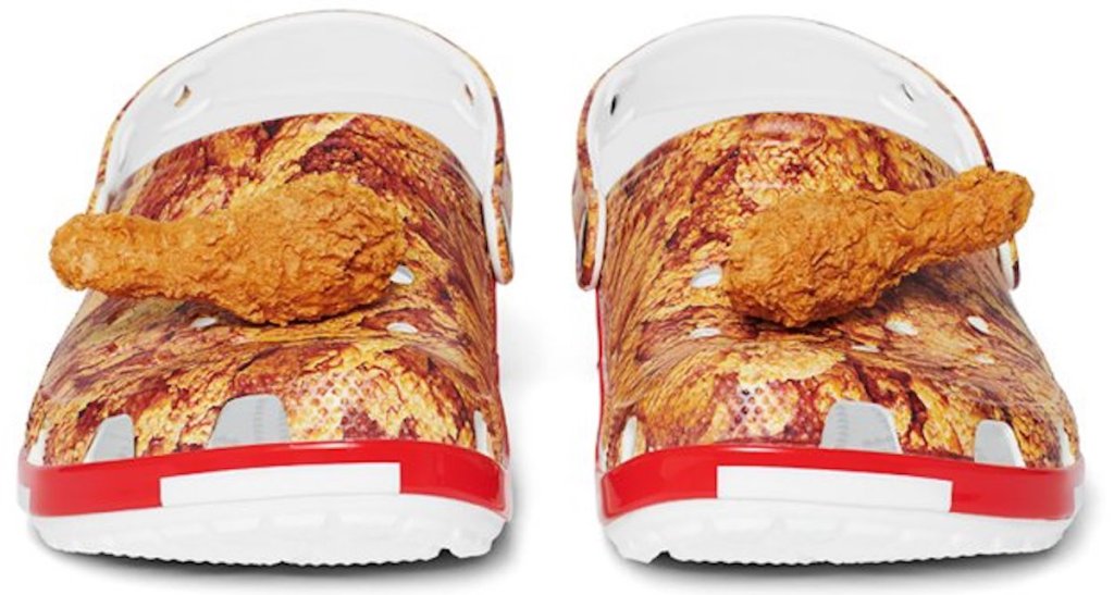 front view of kfc crocs