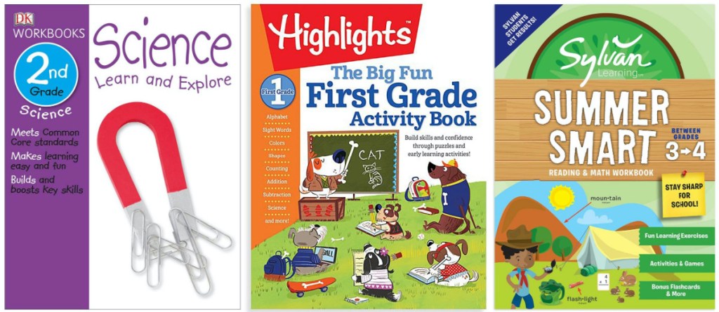 three kids educational book covers