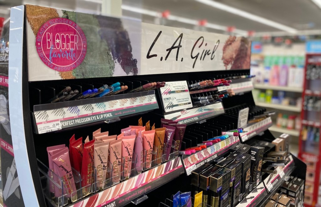 display of LA Girl Cosmetics