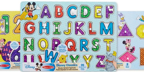 Melissa & Doug Disney Wooden Peg Puzzles 3-Pack Just $9.42 on Amazon or Walmart