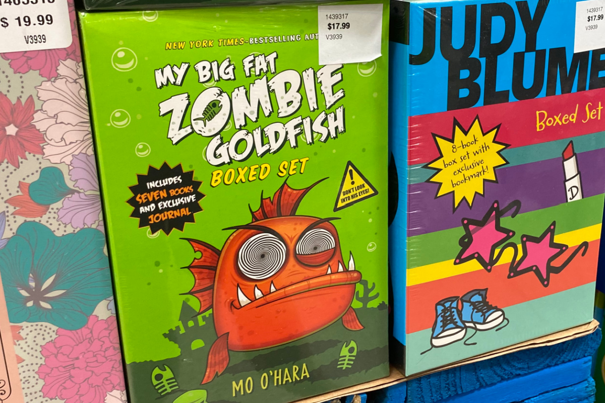 My Big Fat Zombie Goldfish Boxed Set on shelf at costco