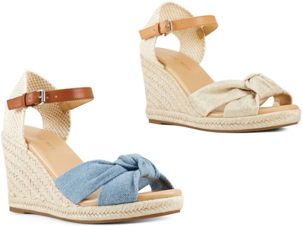 two women's wedge espadrilles