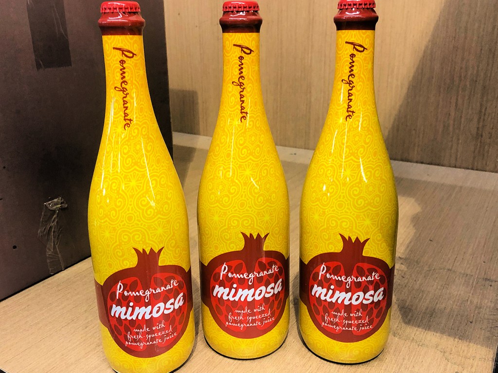 Pomegranate Mimosa bottles