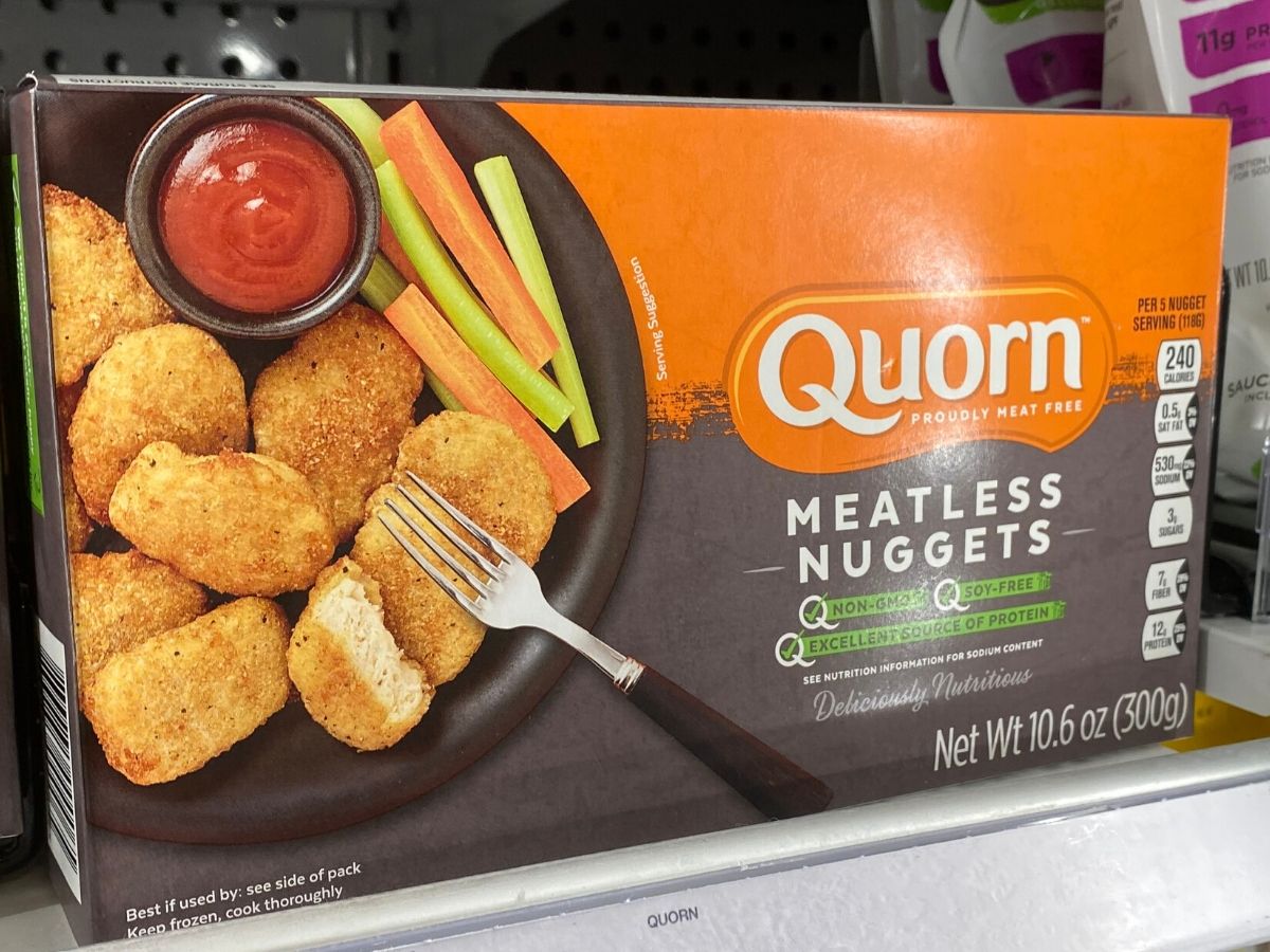 Box of meatless chicken patties