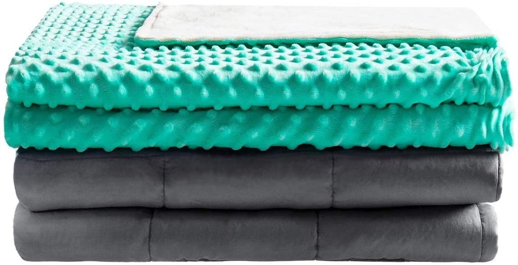 Teal Weighted Blanket stack