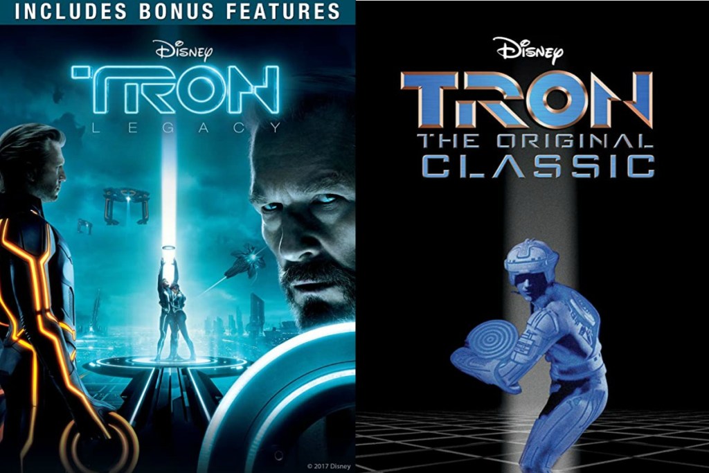 The new and old Tron movie film covers