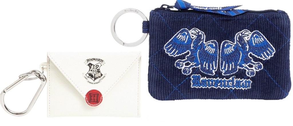 harry potter acceptance letter keychain and blue ravenclaw id case