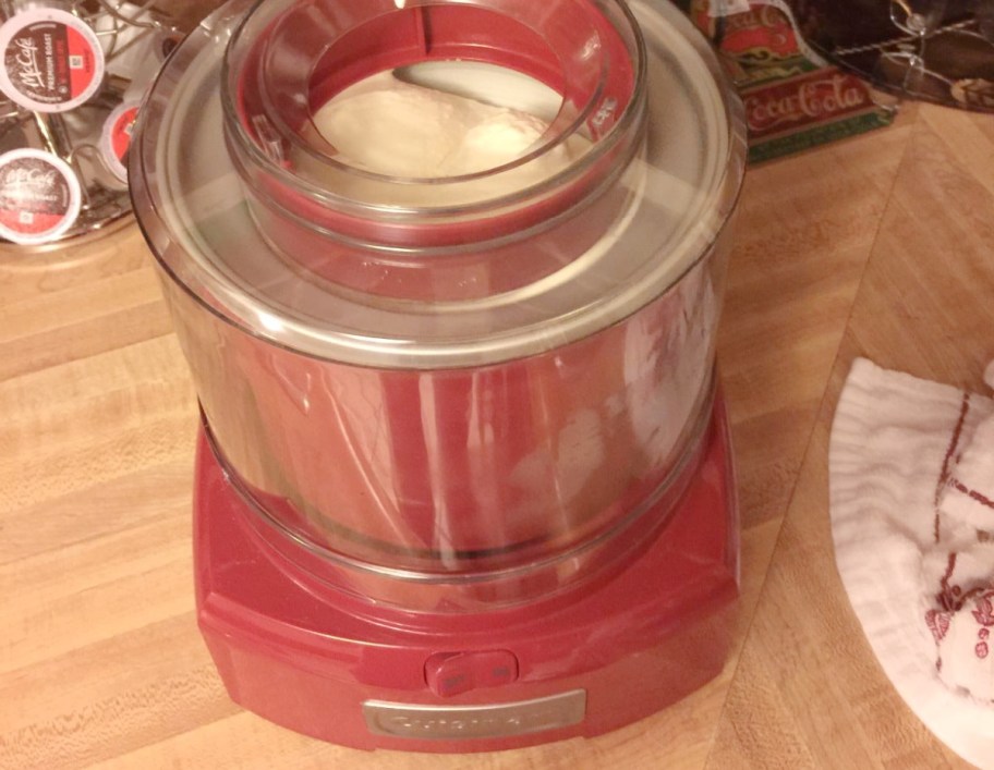 Ice cream maker on counter