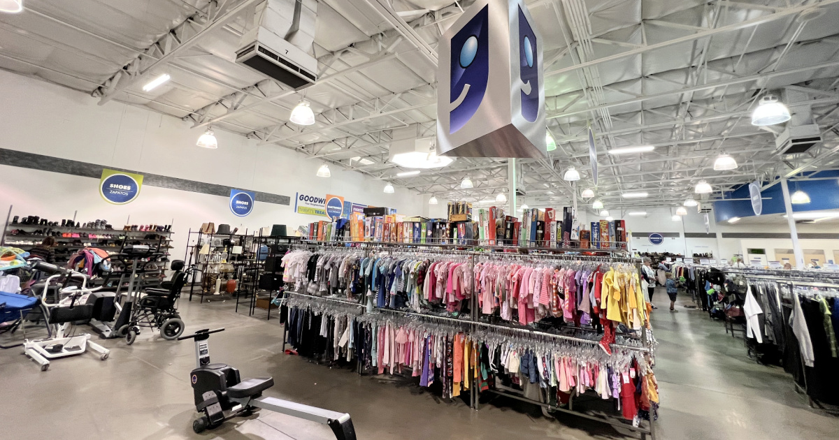 clothing racks found while thrifting at the goodwill store and the savers near me