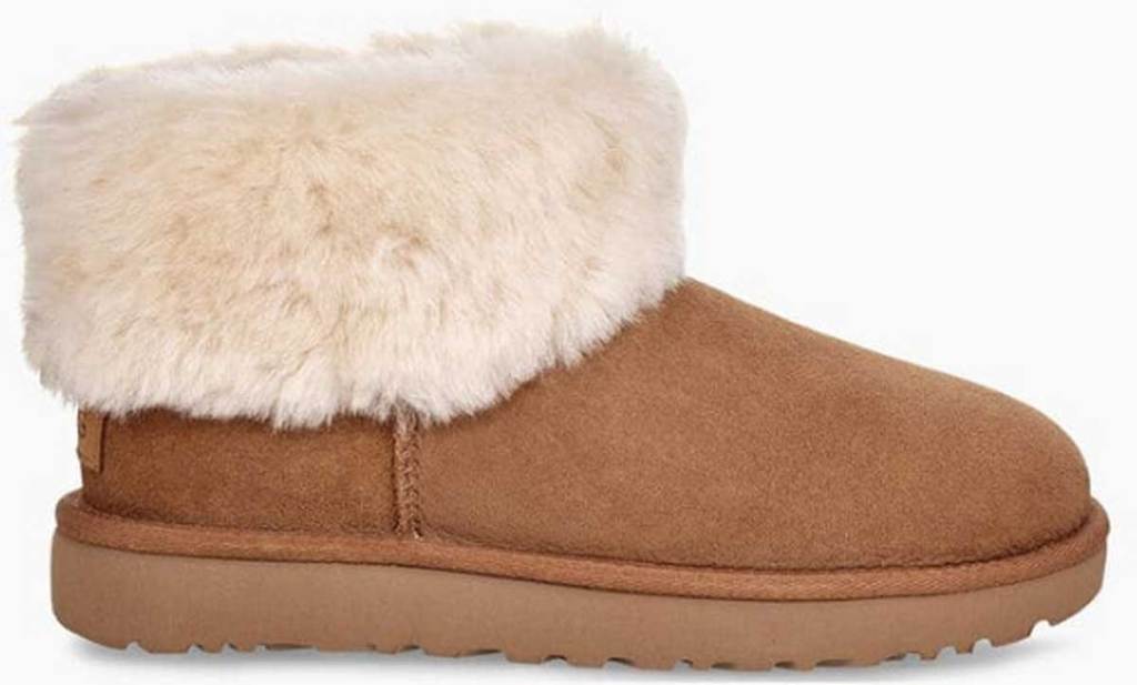 low boot with fur on inside