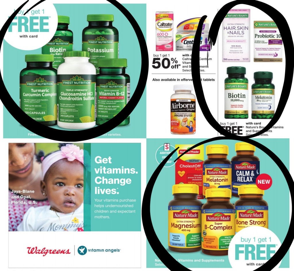 walgreens ad scan vitamins circled 