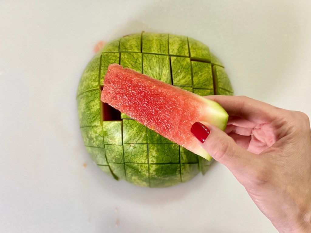 watermelon cut into sticks