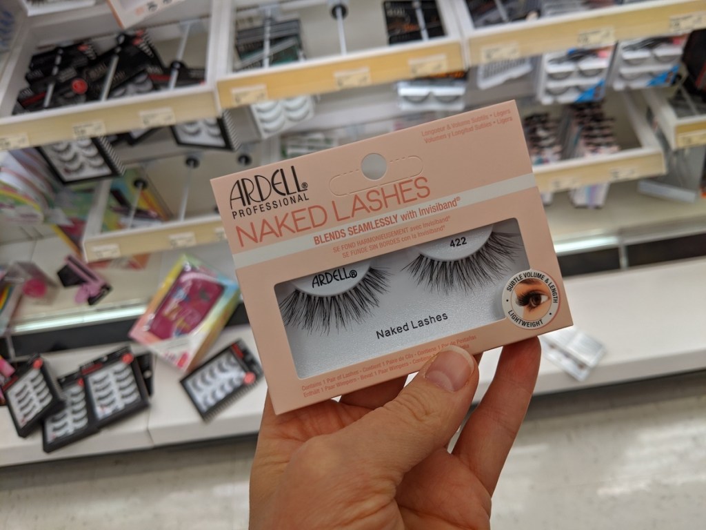 hand holding Ardell Naked False Eyelashes