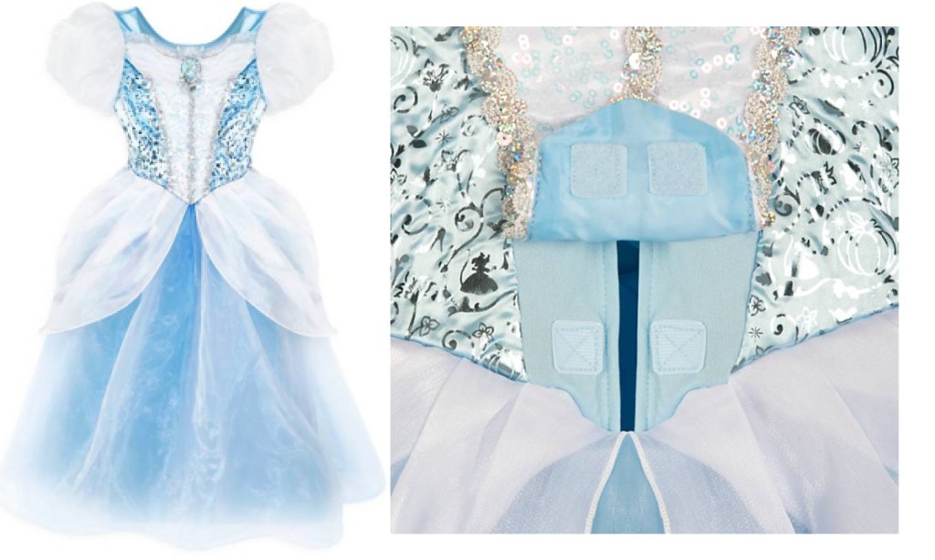 disney cinderella adaptive costume showing front opening