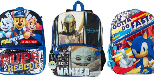 Character Backpack 5-Piece Sets Only $12.99 on Walmart.online (Regularly $17) | Paw Patrol & More