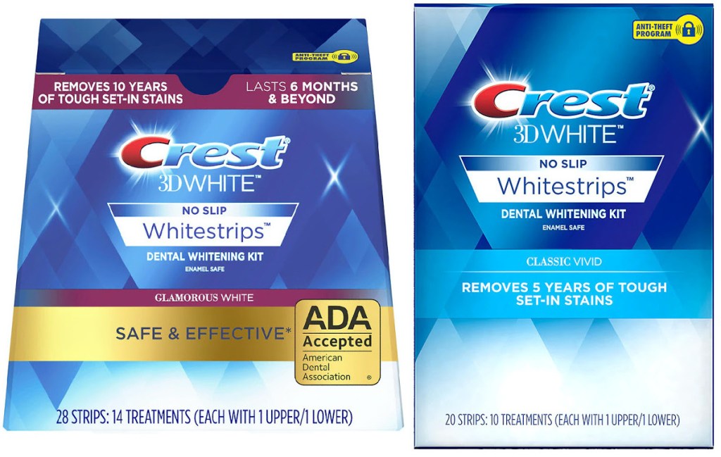 two boxes of teeth whitening strips