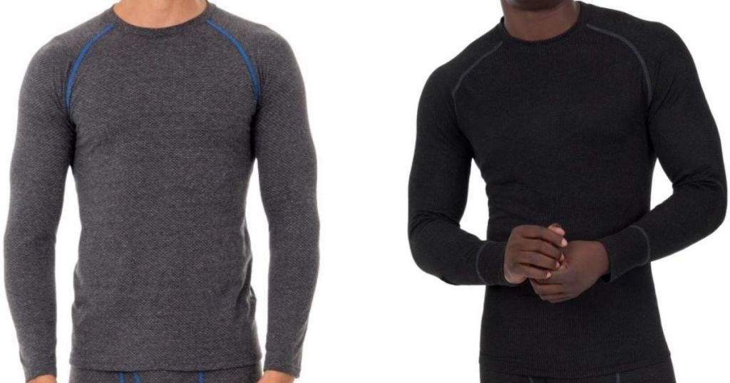 two men wearing thermal shirts