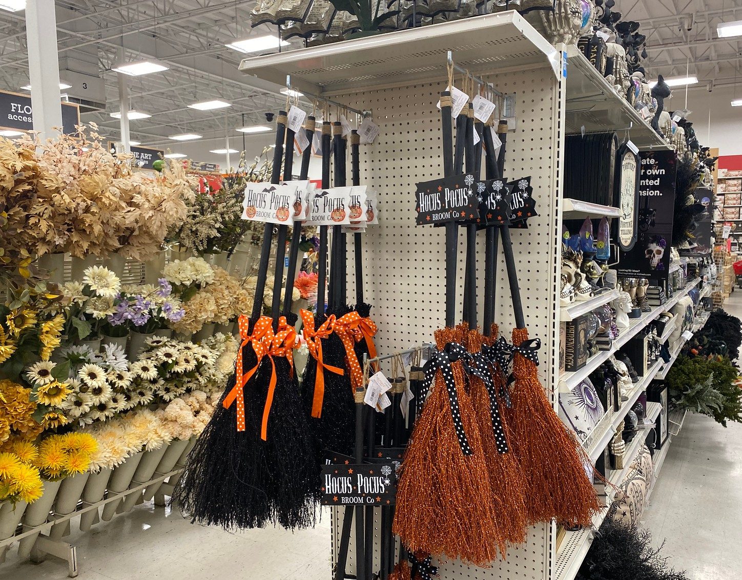 Hocus Pocus Brooms on endcap