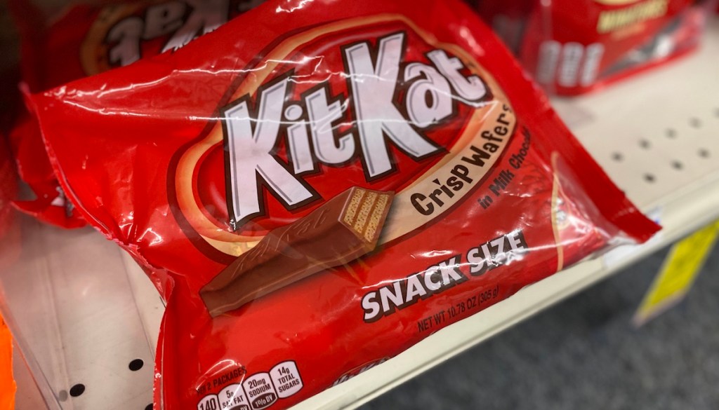 Kit-Kat Snack Size Bag on shelf at CVS