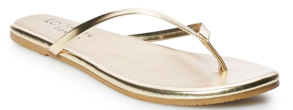 metallic gold women's flip flop