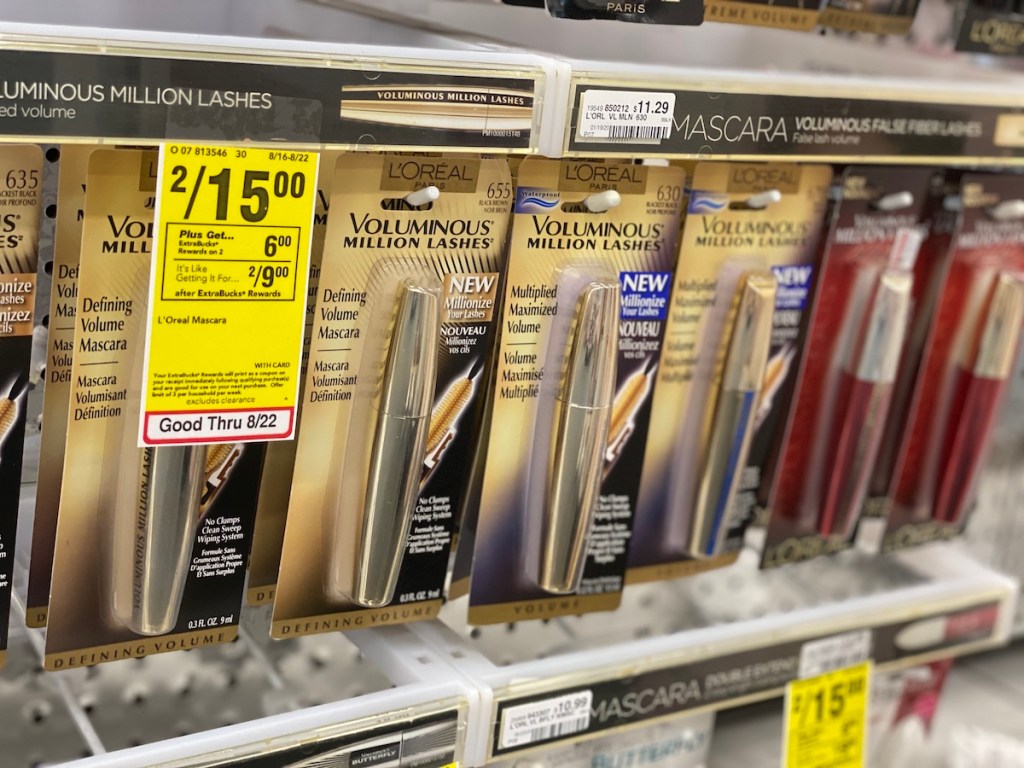 L'Oreal mascara display at CVS