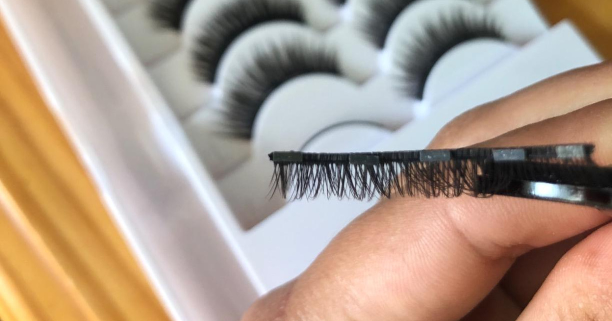 close up of one magnetic eyelash