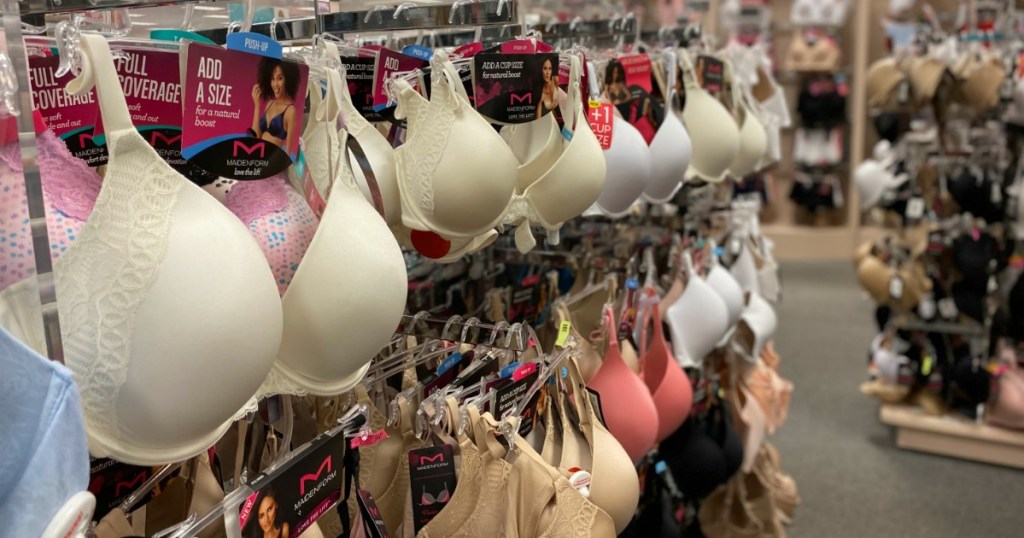 Maidenform bras on hangers at Kohl's