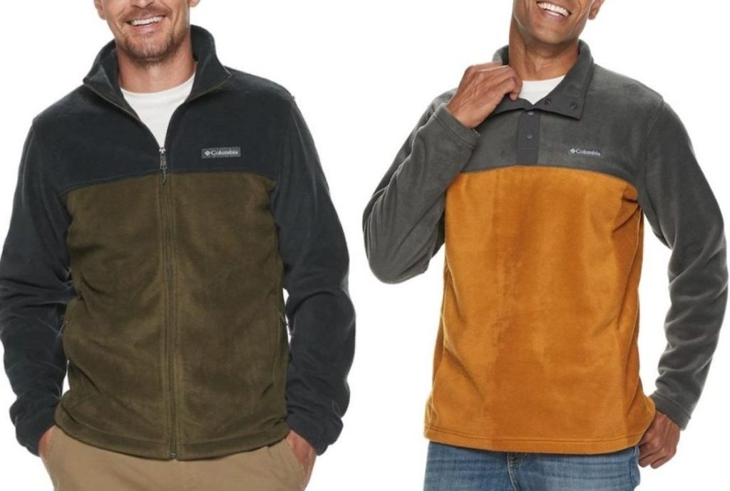 two men wearing fleece tops