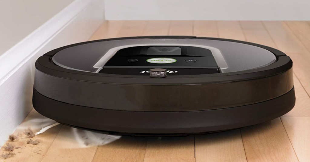 Robotic vacuum on hard wood flooring