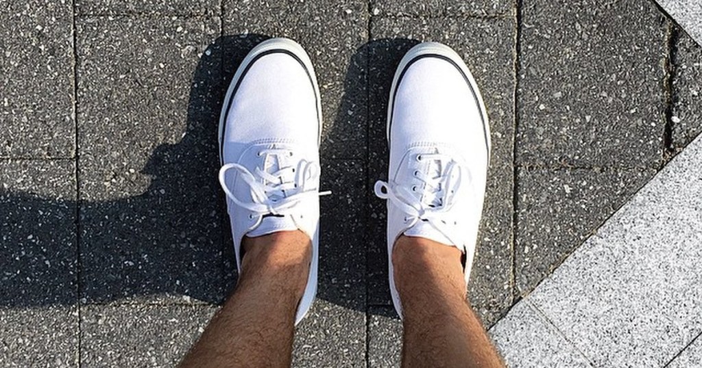 white pair of Sperry Cloud CVO Deck Sneakers