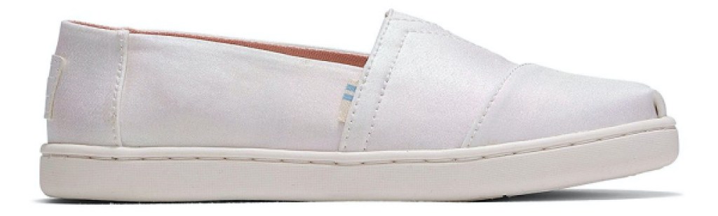 girls white iridescent espadrille