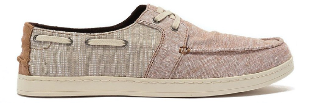 men's tan and light pink slip on sneaker