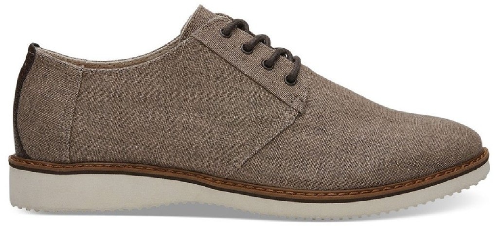 toms men's brown canvas style oxford