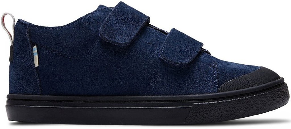 blue suede 3 strap toms kids sneakers