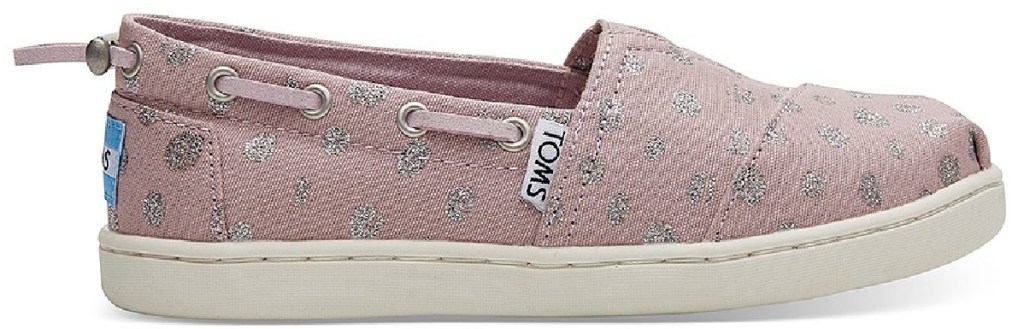 toms pink and mauve colored girls slip on shoes