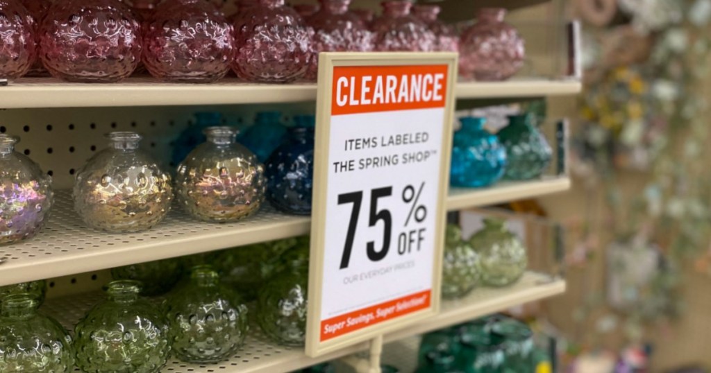 clearance sign at Hobby Lobby