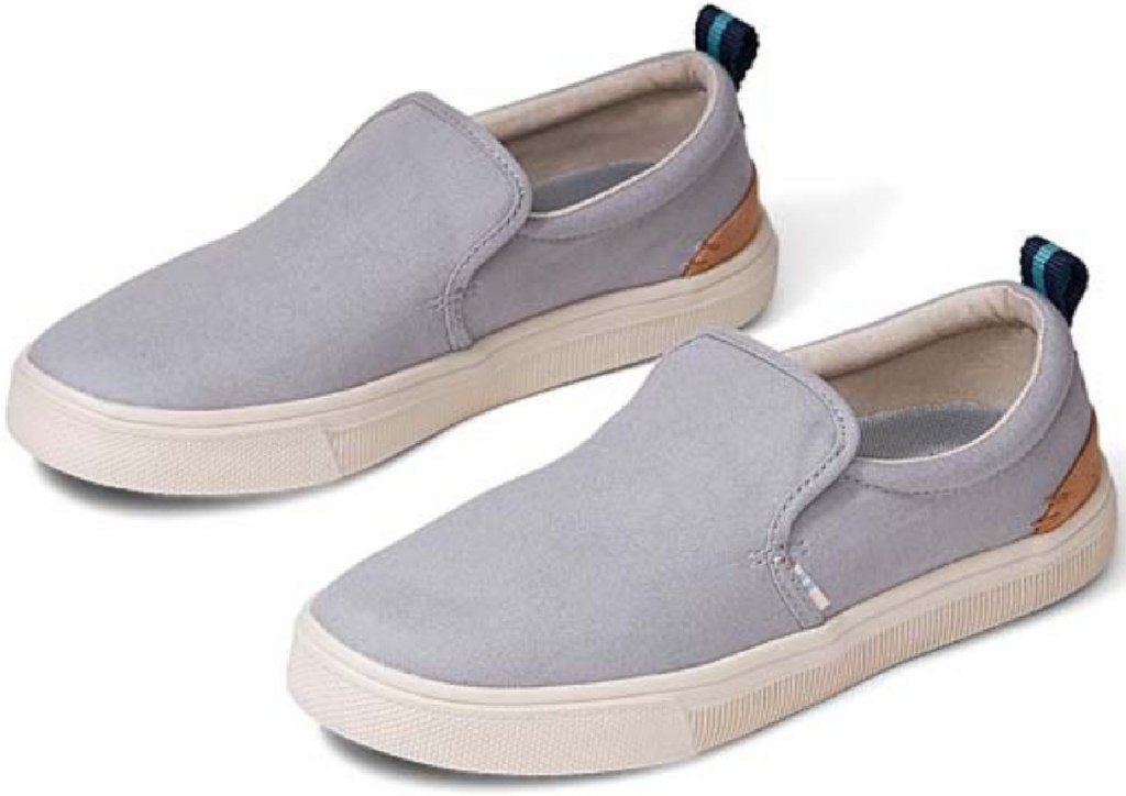 grey slip-on sneakers