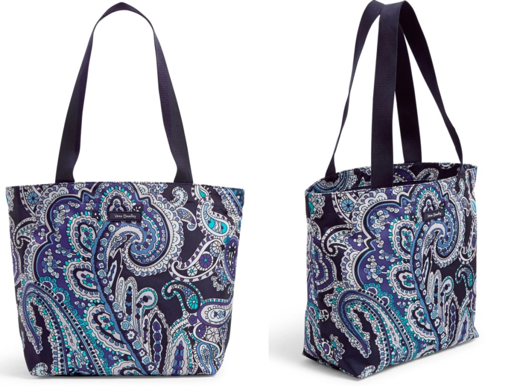 vera bradley shoppers tote front and side facing