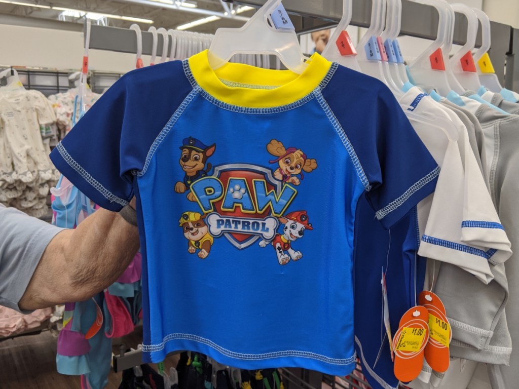 paw patrol toddler/little kids rash guard in store